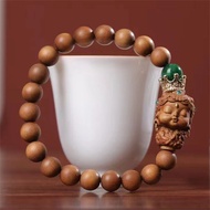 Indian Laoshan Sandalwood Green Tara Buddha Bead Bracelet Pure Natural Sandalwood Retro Ancient Styl