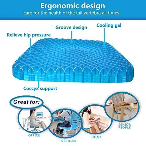 Breathable Chair Sitter 3D Latex Silicone Gel Cushion Honeycomb Summer Ice Cool Car Cushion Orthoped