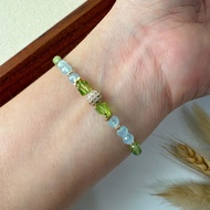 L1867 : (August Birthstone) Peridot, Amazonite & Aquamarine (4mm)