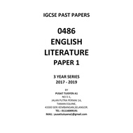 IGCSE Past Year Papers English Literature 0486