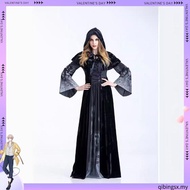 Women's Corpse Bride Costume Halloween Ghost Bride Witch Vampire Black  Dress Scary Halloween Costum