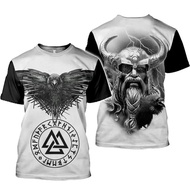 Viking symbol T shirt 3D Print Men Women Short sleeve Tshirts Hip Hop streetwear O-neck Vintage T-sh