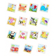 1pc Wooden Puzzle Toy For Children Aged 3-6Years Old, With 8 Animal And Transportation Theme Puzzle 
