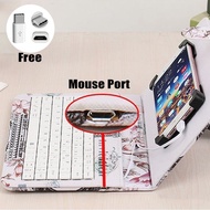 Type-C/Micro-Usb Wired Keyboard Mouse Set With Leather Cove For Mobile Phones