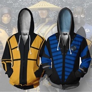 【GlobeKey】 Game Mortal Kombat Sub-Zero Scorpion Cosplay Costume Sweatshirt Hoodies Sub-Zero Scorpion