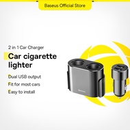 Baseus 2 in 1 Car Charger Cigarette Lighter Socket Splitter Hub Power Adapter for Samsung Mobile Phone Expander Charger DVR GPS