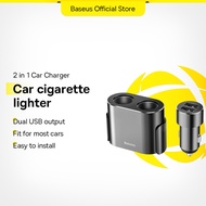 Baseus 2 in 1 Car Charger Cigarette Lighter Socket Splitter Hub Power Adapter for Samsung Mobile Pho