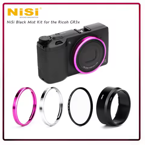 NiSi Black Mist Kit 49mm Adapter Mount 1/4 Black‑Mist Filter Cinematic Effect FOR Ricoh GR3x Compact