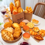 PU Artificial Simulation Bread Baguette Croissant Conch Bread Squishy Toy Fake Food Model Home Decor
