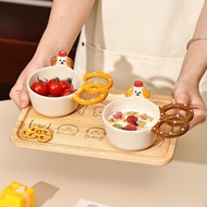 Cute Ceramic Bowl Creative Ice Cream Bowl Handle Fruit Bowl