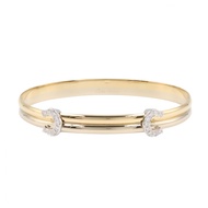 [Pre-owned] Cartier Bracelet, 2C Diamond Bracelet, Wrist Size 17.5cm, K18 (Yellow Gold) / K18WG (Whi