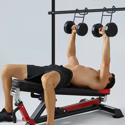 Dumbbell Spotter Hook Heavy Power Dumbbells Rack Attachments with Wrist Strap Safety Connector for D