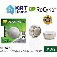 GP RECYKO ALKALINE A76 / LR44 1.5V BUTTON CELL BATTERIES BATTERY - GPA76
