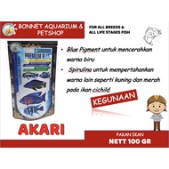 AKARI PREMIUM BLUE CHICLID FISH FOOD 100GR