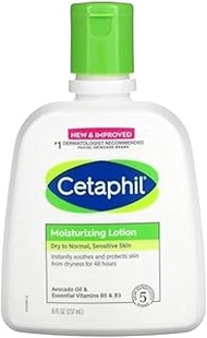 Cetaphil Moisturizing Lotion, Dry to Normal, Sensitive Skin, Avocado Oil & Essential Vitamins B5 & B