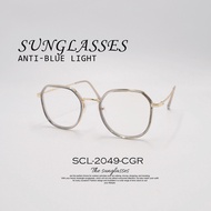 SQUARE METAL FRAME KOREAN TRENDY FASHION CLEAR SUNGLASSES BLU RAY CLEAR GLASSES SCL-2049 (ready stoc