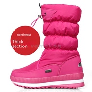 Ready Stock Ladies Ski Boots Winter Snow Boots Ladies Thickened Mid-Tube Fleece Warm Cotton Boots Wa