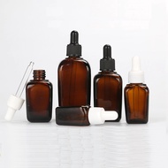 HITAM Empty Bottle Square Dropper Dropper Dropper Black Cap