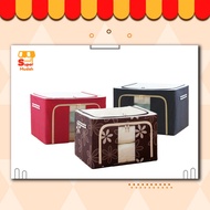 Kotak Penyimpanan Kain Oxford Boleh Dilipat 72L Kapasiti Besar Kepala Zip Berkembar Kalis Air Kotak 