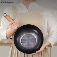 MSSH Single small wok household wok non-stick pan uncoated flat-bottomed wok