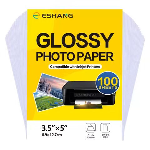 ESHANG 100 Sheets 3R Glossy Photo Paper, 3.5x5", 200gsm Photo Paper for Printer, Photo Printer Paper