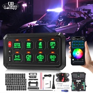 8 Gang LED Lights Waterproof Toggle Switch Panel 12V 24V Multifunction Toggle/Momentary/Pulsed Touch