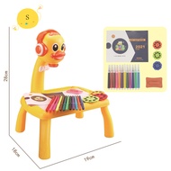 Halloween Kids LED Projector Drawing Table Toy Set Table Painting Board Desk Educational Learning Pa