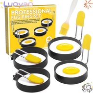 LUOYAO 2/4pcs Fried Egg Shaper, Stainless Steel Breakfast Round Egg Mold,  Nonstick Omelette Kitchen