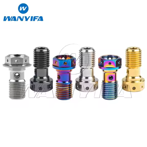 Wanyifa Titanium Banjo Bolt M10 Pitch 1.0/1.25mm Single Hole Allen Key Head Screw for Motorcycle Bre