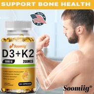 Soomiig 2-in-1 Calcium Supplement with Vitamin D3 K2 5000 IU Bone and Body Defense Supplement - Help