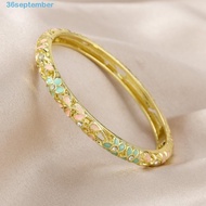 SEPTEMBER Vintage Cloisonne Bangle, Colorful Enamel Flower Crystal Bangle, Handicraft Traditional Cl