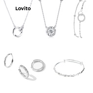 Lovito Elegant Plain Basic Mobius Strip Hypoallergenic S925 Silver Plated Gift With Velvet Bag Neckl