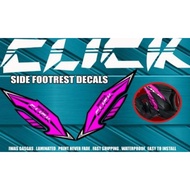 Honda Click Side Foot Rest Decals/ Honda Click Flairings Decals /Honda Click Accessories
