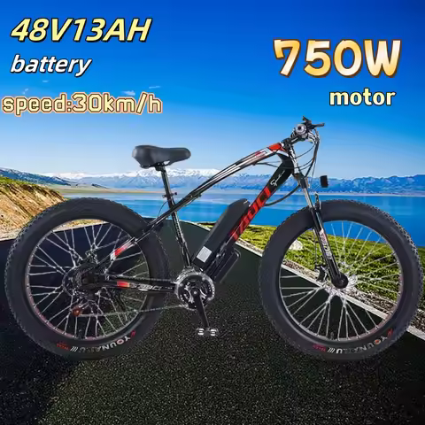 Electric bicycle AKEZ 750W motor 48v13ah battery Hydraulic Brake Electric bike 26 inch Fat tires mou