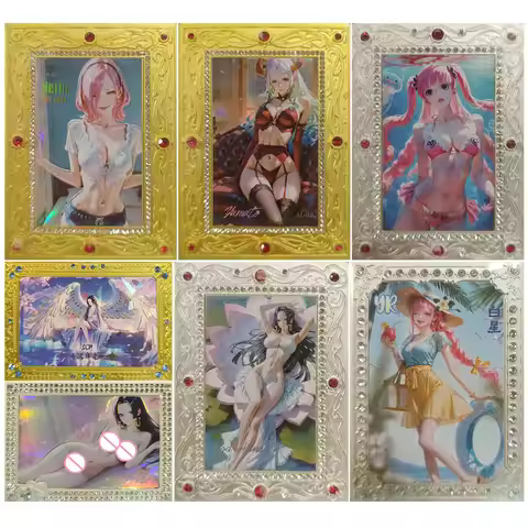 Anime One Piece Metal Drill Cards Boa Hancock Yamato Perona Uta Collectible Cards Christmas Birthday