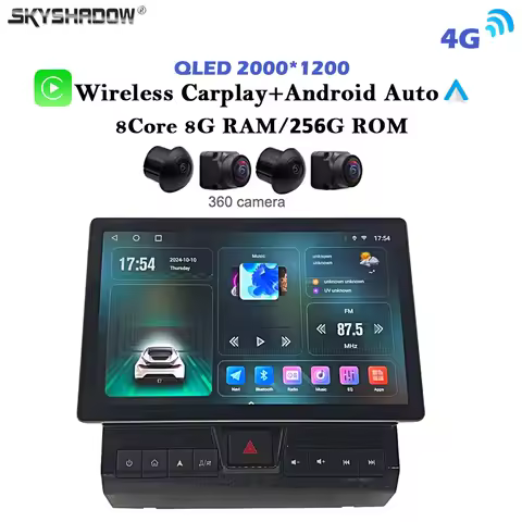 11.8” 2K Carplay Auto Android 14.0 12G+256G 4G LTE 360 Car DVD Player Radio GPS WIFI Bluetooth For T