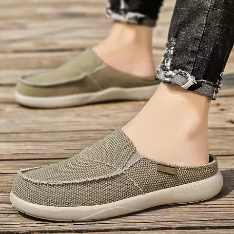 Men's Canvas Shoes For Men Slip-On Men's Shoes Outdoor Walking Comfortable Canvas Slippers Men's Can