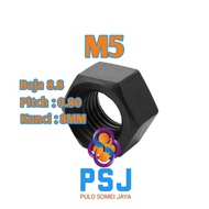 Steel Hex Nut M5 x 0.80 Black 8.8 Steel Hex Nut/