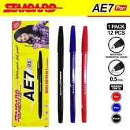 pena pulpen standard ae7 hitam alfa tip 0.5