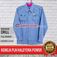 Kemeja BUMN PLN Haleyora Power Seragam PLN Haleyora Power Baju PLN Haleyora Power Biru Muda