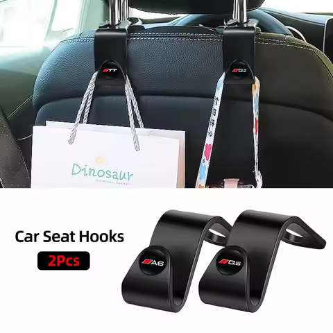 2Pcs Car Seat Back Hooks Portable Storage Holder For Audi A1 A2 A3 A4 A5 A6 A7 A8 Q1 Q2 Q3 Q4 Q5 Q6 