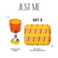 Sardine - Just Me Set เซ็ต แก้วแชมเปญ แก้วไวน์ (Totem Glass) 1 ใบ + ถาดอเนกประสงค์ ถาดรองจาน (Tray S