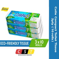 Cutie Compact Toilet Rolls (10 Rolls X 3pkts )