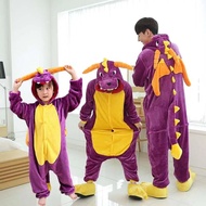 Halloween Party Costume Monster Dinosaur One-Piece Costume Cartoon Animal Purple Flying Dragon Cosplay Uniform