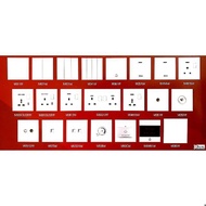 RETouch White Ultra Rimless Switch 1 2 3 4 Gang 1 Way 2 Way Bell Autogate 20A 45A Aircond Oven Heate