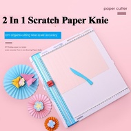 【Fast Delivered】 2 In 1 Paper Trimmer Scoring Board Paper Folding Scrapbooking Tool DIY Scratch Cutt
