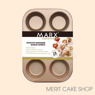 Large yellow 6-cell non-stick cupcake baking tray (Pro) 26.5x18cm