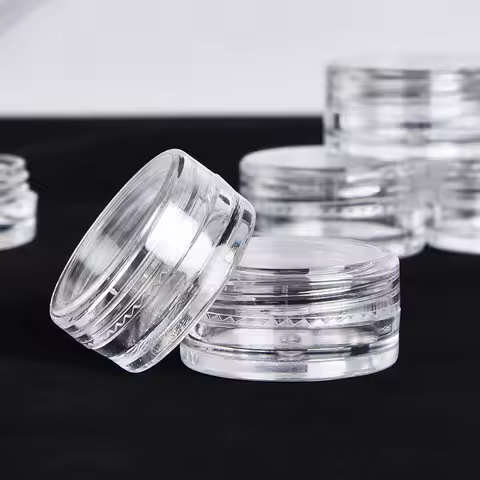 200pcs 2g/5g/10g Eyeshadow Cream Lip Balm Empty Jar Pots Transparent Sample Bottles Plastic Containe