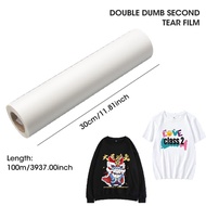 ฟิล์ม DTF PET สำหรับการพิมพ์ DTF แบบแห้งเร็วลูกกลิ้งกว้าง30ซม. ป้องกันรอยขีดข่วน