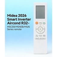 Midea 2026 Smart Inverter Aircond R32 - MSCEB/MSNEB/MSAI Series remote